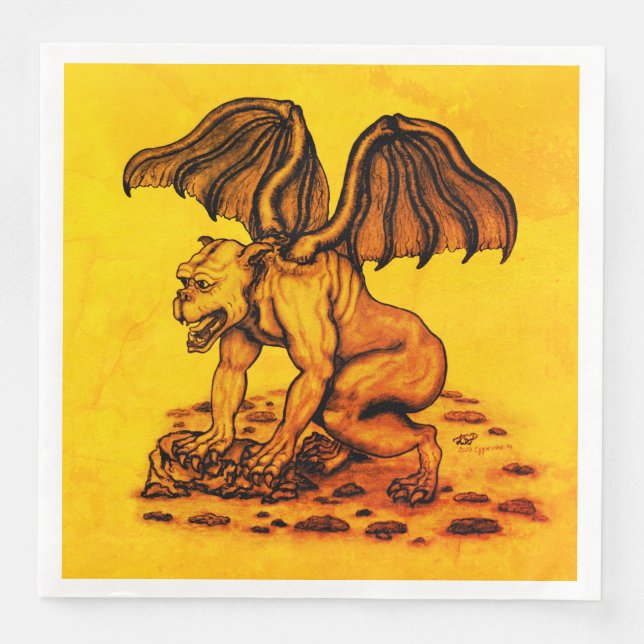 Golem Gargoyle Napkin (Front)