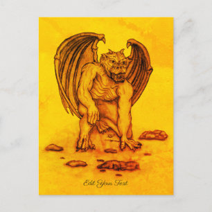 Golem Gargoyle Postcard