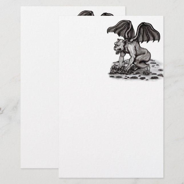 Golem Gargoyle Stationery (Front/Back)