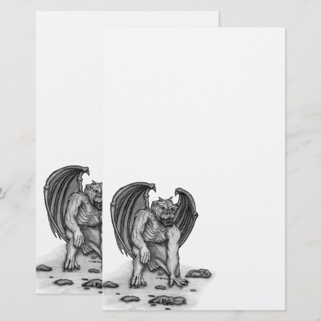 Golem Gargoyle Stationery (Front/Back)