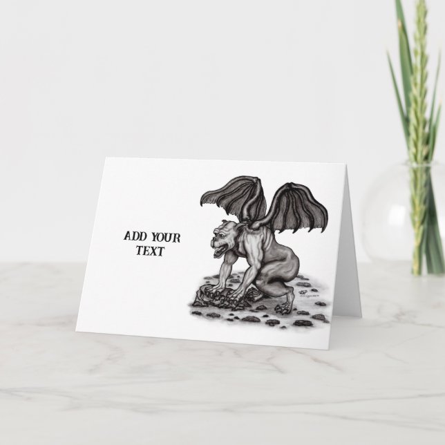 Golem Gargoyle Thank You Card (Front)