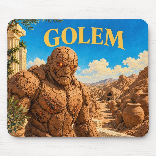 Golem, Gothic Fantasy Monster Mouse Pad (Front)