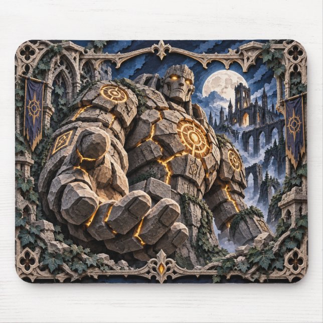 Golem, Paper Cut Monster Mouse Pad (Front)
