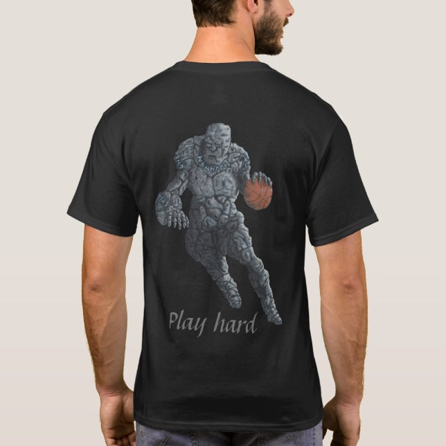 Golem Playing Basketball Sports Fantasy T-shirts (Back)