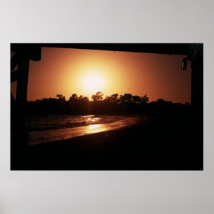 goleta beach sunset, santa barbara ca poster