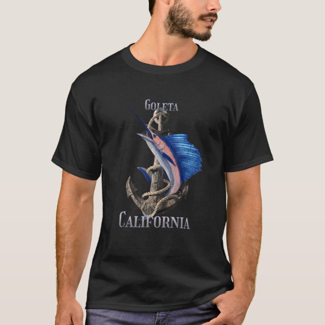 Goleta California Swordfish Marlin Ocean Fishing T-Shirt (Front)