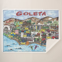 Goleta Map Sherpa Blanket