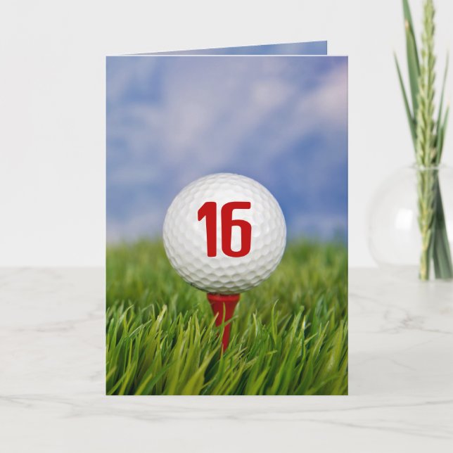 Golf 16th Birthday Party  Invitation (Front)