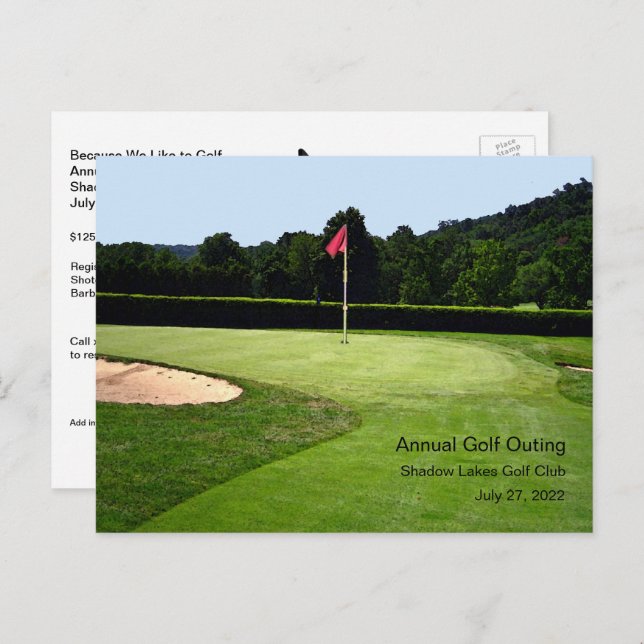 Golf 18th Hole Custom Text Invitation (Front/Back)