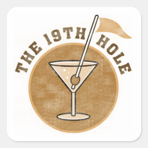 Golf 19th Hole T-shirts and Gifts Square Sticker