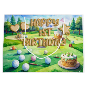 Golf 1 st Birthday for future golfer Large Gift Bag