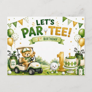 Golf 1 st Birthday invitation Postcard