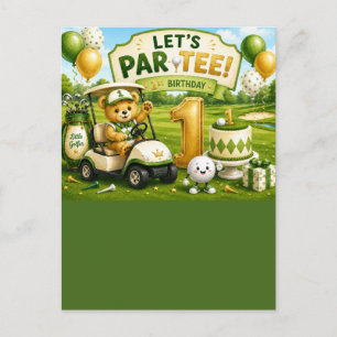 Golf 1 st Birthday invitation Postcard