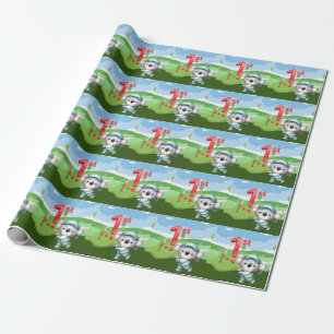 Golf 1st Birthday Cute themed Wrapping Paper