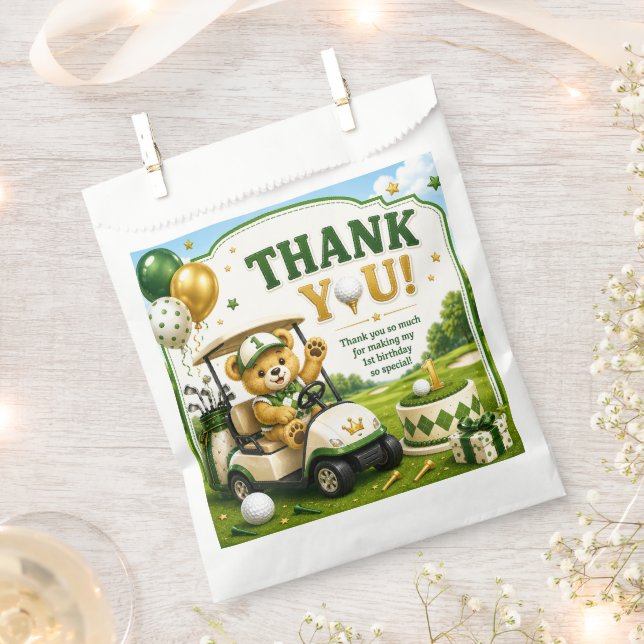 Golf 1st Birthday  Favour Bags (Clipped)
