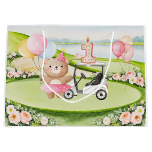 Golf  1st birthday for baby girl on golf course  large gift bag