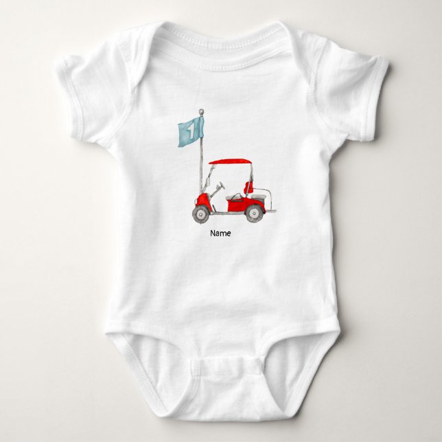 Golf  1st birthday golf party baby bodysuit (Front)