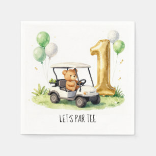 Golf 1st Birthday Let's Par Tee Napkin