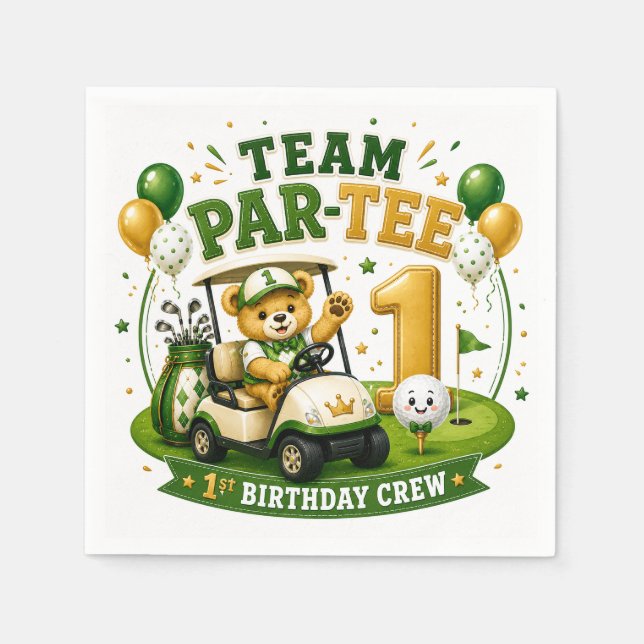 Golf 1st Birthday  Napkin (Front)