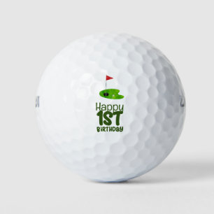 Golf 1st birthday one year old golfer golf balls
