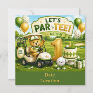 Golf 1st Birthday Party Invitation