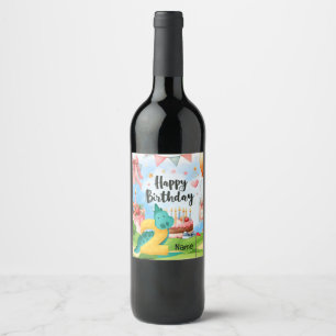 Golf 2nd Birthday theme for kid golfer Party Wine Label