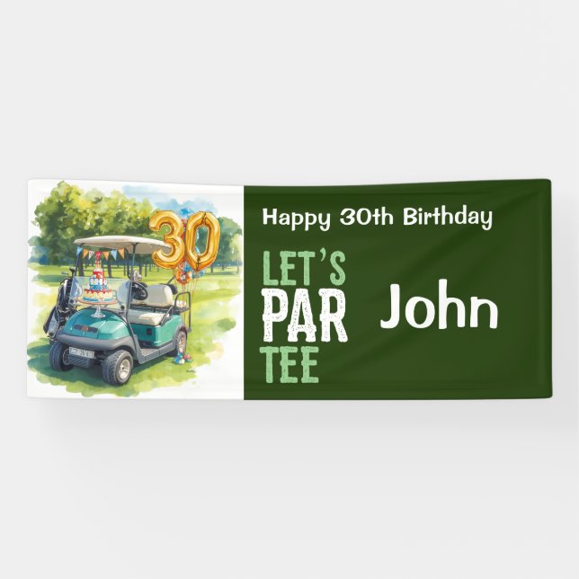 Golf 30th Birthday for golfer party  Banner (Horizontal)
