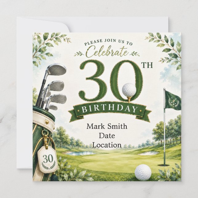 Golf  30th Birthday  Invitation (Front)