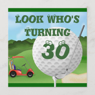 Golf  30th Birthday Invitations TEMPLATE