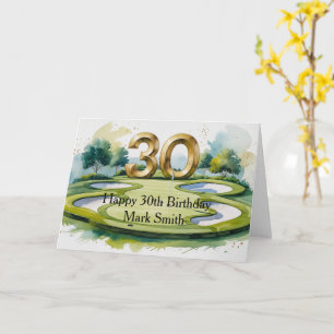 Golf 30th Birthday on golf course Card
