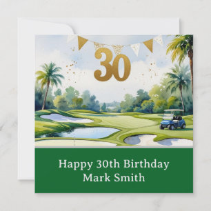 Golf 30th Birthday on golf course Card