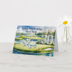 Golf 30th Birthday on golf course Card