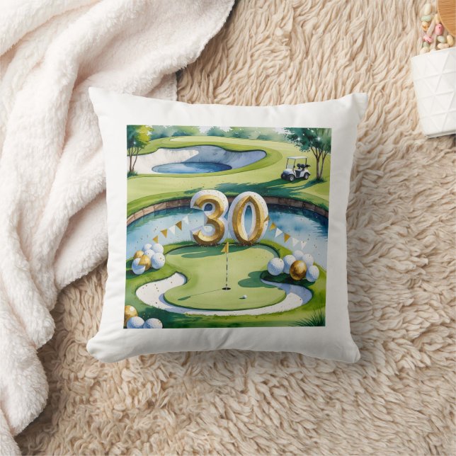 Golf 30th Birthday on golf course Cushion (Blanket)