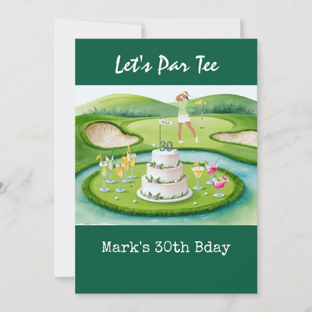 Golf 30th Birthday Par tee thirty party   Invitation (Front)