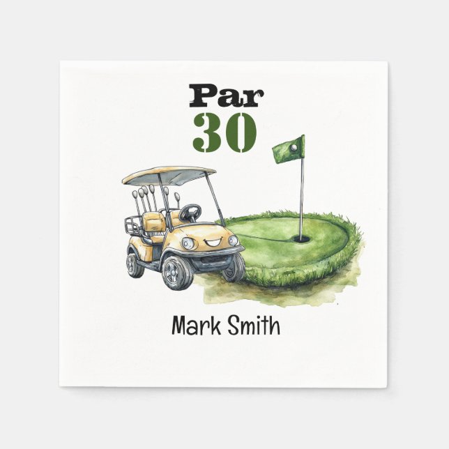 Golf 30th Birthday Par tee thirty party   Napkin (Front)