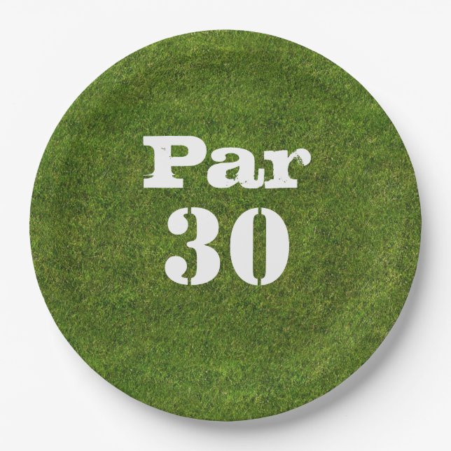 Golf 30th Birthday Par tee thirty party   Paper Plate (Front)