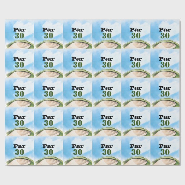 Golf 30th Birthday Par tee thirty party   Wrapping Paper (Flat)