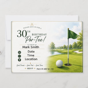 Golf 30th Birthday Party  Invitation