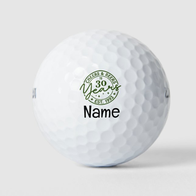 Golf 30th Birthday theme to  golfer  Golf Balls (Front)
