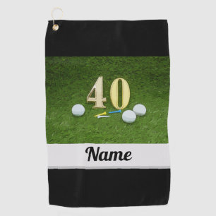 Golf 40th Birthday Anniversary with golf ball Towel