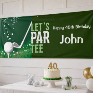 Golf 40th Birthday for golfer party Banner