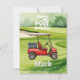Golf 40th Birthday Golfer Years of Being Awesome Card