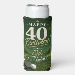 Golf 40th Birthday golfer's party Seltzer Can Cooler