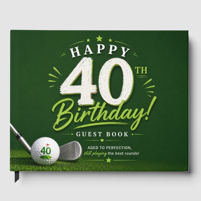 Golf 40th Birthday   Guest Book (Front)
