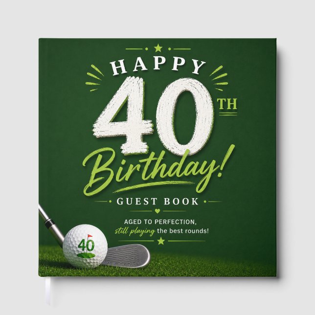 Golf 40th Birthday   Guest Book (Front)