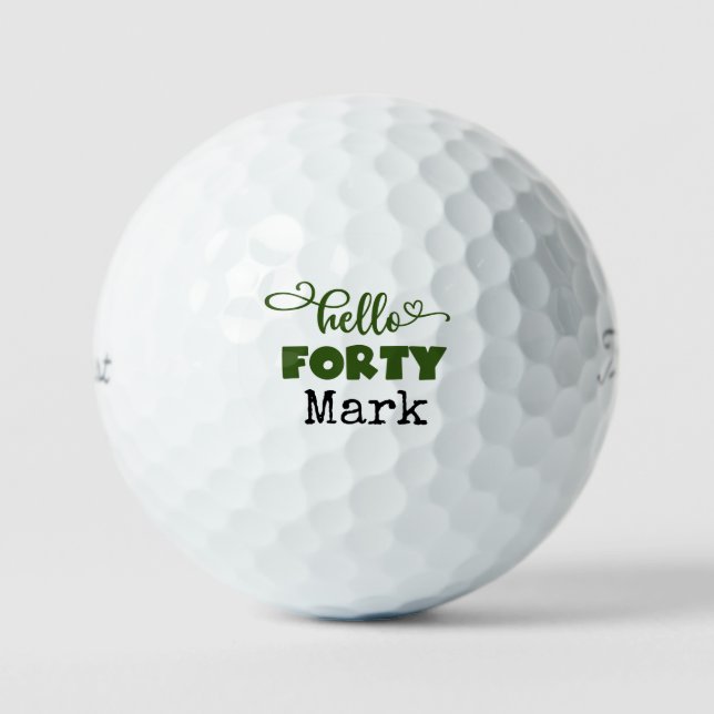 Golf 40th Birthday Par tee thirty party for golfer Balls (Front)