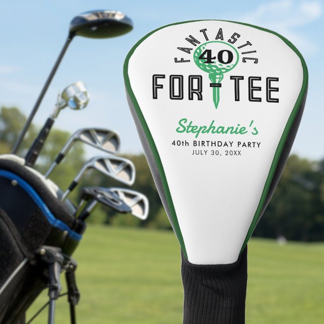 Golf 40th Birthday Party Fantastic For-Tee White Head Cover (Golf 40th Birthday Party Fantastic For-Tee White Golf Head Cover
)