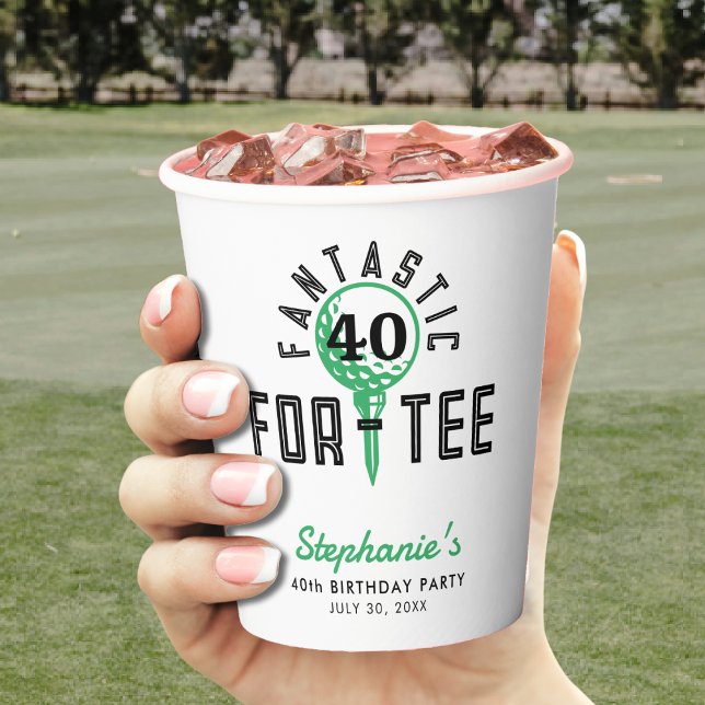 Golf 40th Birthday Party Fantastic For-Tee White Paper Cups (Golf 40th Birthday Party Fantastic For-Tee White Paper Cups
)