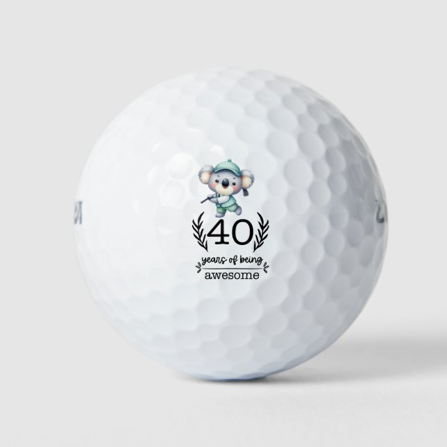 Golf  40th birthday party golfer birthday golf balls (Front)