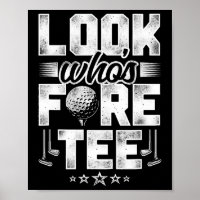 Golf 40th Birthday Pun Vintage Look Who’s Fore Tee